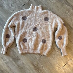 Elie Tahari Fuzzy Polka Dot Sweater Size Small